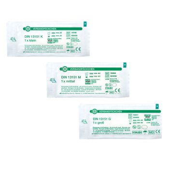 Verbandpäckchen verschiedene Größem